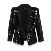 Balmain Paljettblazer för en stilren look Black, Dam