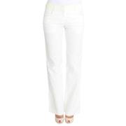 Ermanno Scervino Elegant Randig Straight Fit Byxor White, Dam