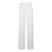 Max Mara Studio Vit Jersey Pantalone med elastisk midja White, Dam