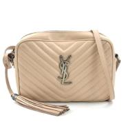 Saint Laurent Vintage Pre-owned Laeder axelremsvskor Beige, Dam