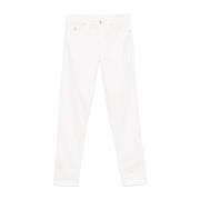 Brunello Cucinelli Vita Byxor med Broderad Logotyp White, Herr