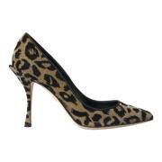 Dolce & Gabbana Leopard Lurex Klackar Pumps Skor Black, Dam