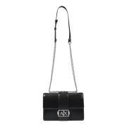 Armani Exchange Axelpåse med metallisk logotyp Black, Dam