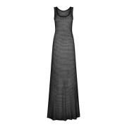 Tom Ford Svart Scoop Neck Maxi Klänning Black, Dam