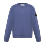 Stone Island Sweatshirt med logotyp Blue, Herr