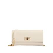 Elisabetta Franchi Elegant Axelväska med Twist-Lock Beige, Dam