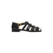 Valentino Garavani Svarta Cage Sandaler med Metaldetaljer Black, Herr