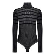 Jean Paul Gaultier Svart Turtleneck Långärmad Bodysuit Black, Dam