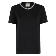 Semicouture Avslappnad Bomull T-shirt Black, Dam