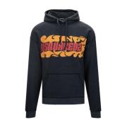 Dsquared2 Hoodie med Logo Print Black, Herr