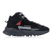 Dsquared2 Mocka Tyg Sneakers Snörning Bekväma Skor Black, Herr