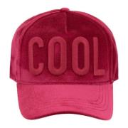 Dsquared2 Sammet Broderad Cool Baseball Cap Red, Unisex