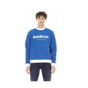 Baldinini Blå Bomull Trend Långärmad Sweatshirt Blue, Herr