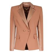 Elisabetta Franchi Satin Revers Crepe Blazer Pink, Dam