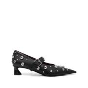 Stella McCartney Elsa Studded Kitten Heel Pumps Black, Dam