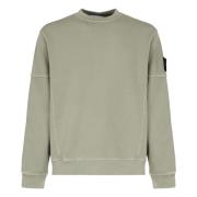 Stone Island Grön Bomullsweatshirt med Logopatch Green, Herr