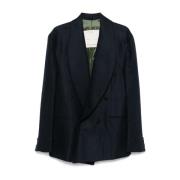 Giuliva Heritage Blazer med dubbelknäppning och sjalkrage Blue, Herr