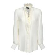 Tom Ford Silke Georgette Skjorta med Raffinerad Krage White, Dam