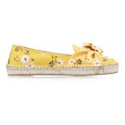 Miu Miu Blommig Slip-On Espadriller Yellow, Dam