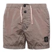 Stone Island Rosa nylonshorts med kompasslogotyp Pink, Herr