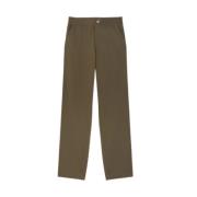 Maison Kitsuné Casual bomullsgabardinbyxor med broderi Green, Herr