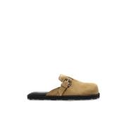 Moschino Suede slides Beige, Dam