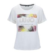 Liu Jo Dam Slip-On T-shirt med Kontrasterande Tryck White, Dam