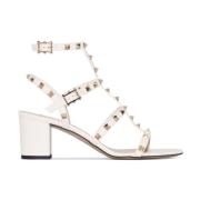 Valentino Garavani Rockstud Ankelrem Sandaler Elfenben Beige, Dam