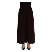 Dolce & Gabbana Bordeaux Corduroy High-Waisted Pants Brown, Dam