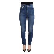 Dolce & Gabbana Elegant Blå Denim Byxor - Tailored Fit Blue, Dam