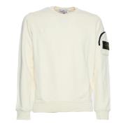 Stone Island Bomullsfleece Dragkedja Ficka Sweatshirt Beige, Herr