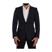 Dolce & Gabbana Navy Martini Slim Fit Ullblazer Blue, Herr