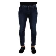 Dolce & Gabbana Lyxiga Denim Jeans med nitar Blue, Herr