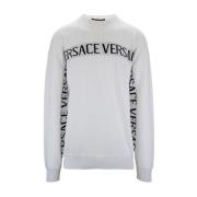 Versace Oversized Rundhalsad Bomullströja White, Herr