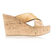 Alviero Martini 1a Classe Geografiska Slip-On Kiltofflor Beige, Dam