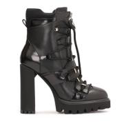 Kazar Avantgarde Booties med Dekorativ Snörning Black, Dam