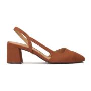 Kazar Chunky häl pumps med utsnitt Brown, Dam