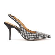 Kazar Slingback pumps dekorerade med silverkristaller Gray, Dam