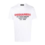 Dsquared2 Logotryckt T-Shirt - Vit White, Herr