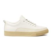 Kazar Vita lädersneakers på en beige sula White, Herr