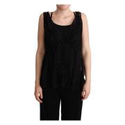 Dolce & Gabbana Silkeblandning Spets Camisole Svart Black, Dam