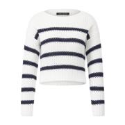 Iris Von Arnim Randig Cropped Pullover White, Dam