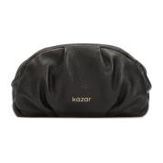 Kazar Svart läder clutch handväska Black, Dam