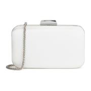 Kazar Elegant bröllop clutch väska med silver element White, Dam