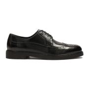 Kazar Svarta herr brogue halvskor Black, Herr