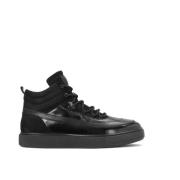 Kazar Modern Stil Läder Sneakers Black, Herr