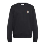 Maison Kitsuné Sweatshirt med Logotyp Black, Herr