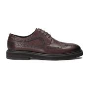 Kazar Maroon brogue halvskor gjorda av naturläder Brown, Herr