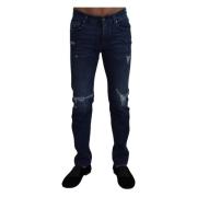 Dolce & Gabbana Lyxig Mainline Denim Jeans Blå Blue, Herr