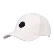 Moncler Vit Baseballkeps med Svart Patch White, Herr